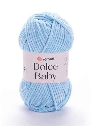 Пряжа dolce baby голубой 100% микрополиэстр 85м 50г 5шт/уп 749 тм yarnart