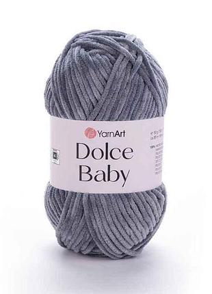Пряжа dolce baby темно-сірий 100% мікрополіестр 85м 50г 5шт/уп 760 тм yarnart