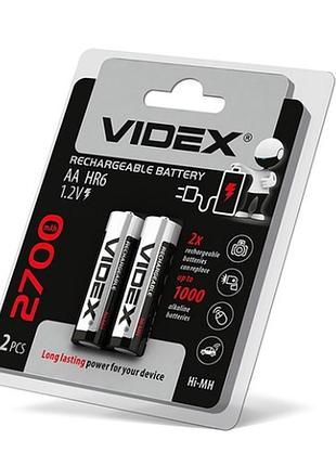 Аккумулятор videx rechargeable r-6 2700mah 1.2v (hr6,size aa,nimn)