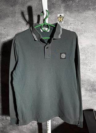Чоловіче поло з довгим рукавом stone island сіре розмір m