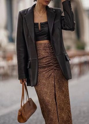 Шкіряний шоколадний піджак прямого крою  zara
⚡⚡⚡⚡⚡⚡⚡⚡⚡⚡⚡⚡⚡