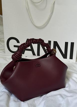 Сумка  ganni бордова в наявності