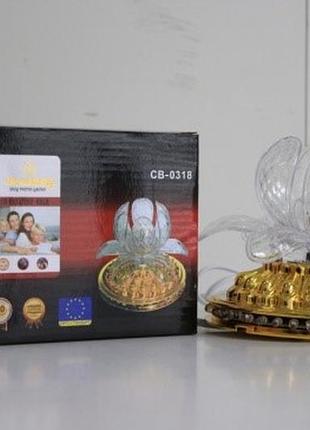 Диско лампа лотос crownberg cb 0318 rotating ball белый