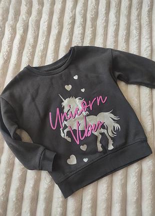 Свитшот на флисе 4-5 лет. свиткер для девочки. свитер теплый