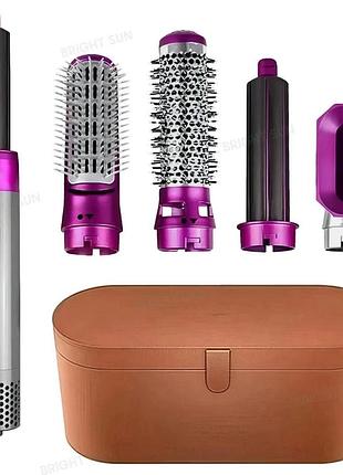 Професійний стайлер для волосся hair styler 5in1 зі шкіряним чохлом