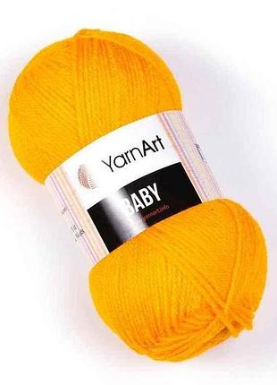 Пряжа baby желтый 100% акрил 150м 50г 5шт/уп 586 тм yarnart