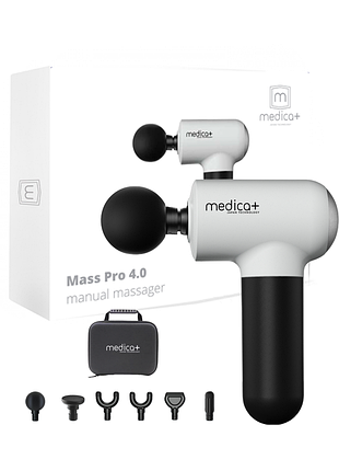 Перкуссионный ручной массажер для тела и мышц medica+ masshand pro 4.0 (япония) white