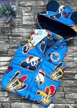 Жилетка для хлопчика disney синя з міккі маусом 18-24 міс (зріст 92)