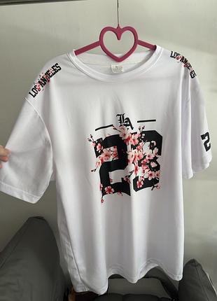 Жіноча футболка «sakura la 23» біла, розмір xl