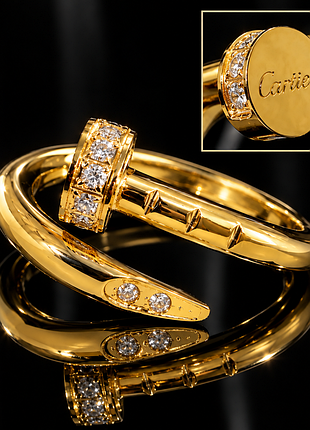 Кільце для жінок cartier juste un clou золотисте з фіанітами