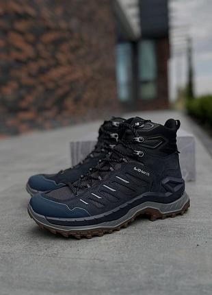 Чоловічі оригінальні трекінгові черевики lowa innovo gtx mid navy/grey 311330-6930