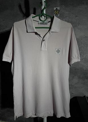 Чоловіче поло stone island, розмір l, бежеве