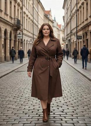 Тренч коричневий l-xxl, тоненький