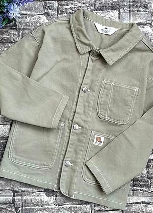 Куртка для хлопчиків h&m джинсова, хакі, 6-7 років