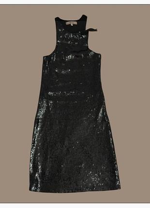 Платье чёрное в пайетках bershka collection s/26/mex/44/36