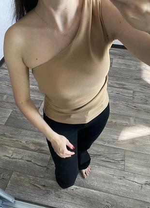 Блуза жіноча zara бежева асиметрична