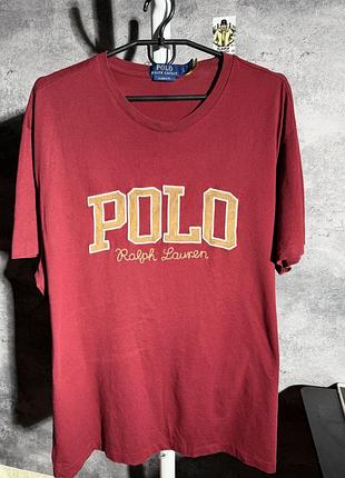 Чоловіча футболка polo ralph lauren бордова розмір l