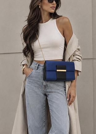Шкіряний клатч saffiano calvin klein