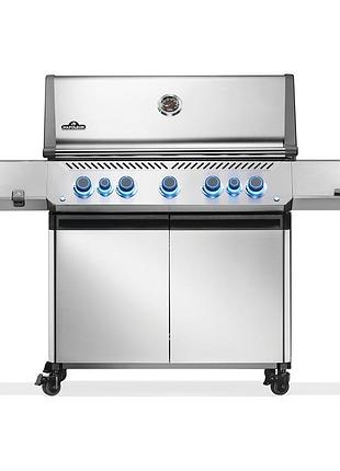 Газовый гриль napoleon prestige p 650 с боковой конфоркой sizzle zone и вертилём (69632) нерж сталь p665vrsibps код: 013839