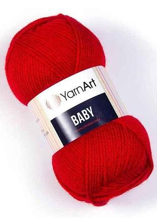 Пряжа baby темно-червоний 100% акрил 150м 50г 5шт/уп 576 тм yarnart