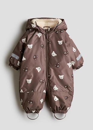 Зимовий комбінезон h&m водовідштовхувальний з принтом ведмедиків