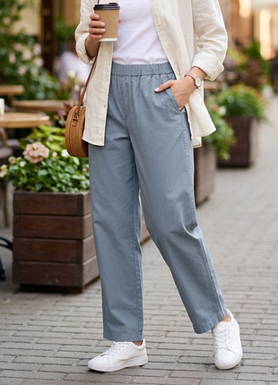 Женские брюки marks &amp; spencer прямые на резинке р. 12 (m)