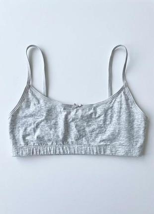 Дитячий бавовняний топ-топик marks & spencer (m&s) для дівчинки (вік 9-10 років / зріст 140 см) сірий б-1116/7