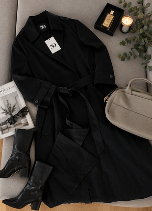 Жіночий тренч zara оверсайз чорний