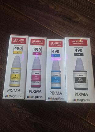 Витратні матеріали для принтерів і бфп canon pixma megatank gi-490 (b,c,m,y) чорнила