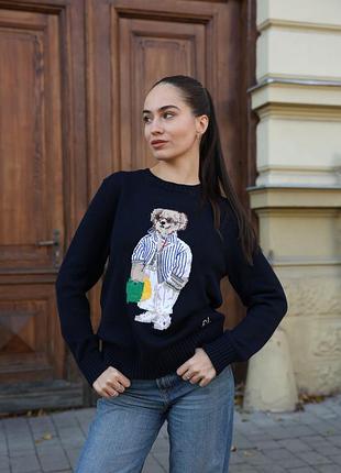 👕 polo ralph lauren polo bear crewneck sweater black m