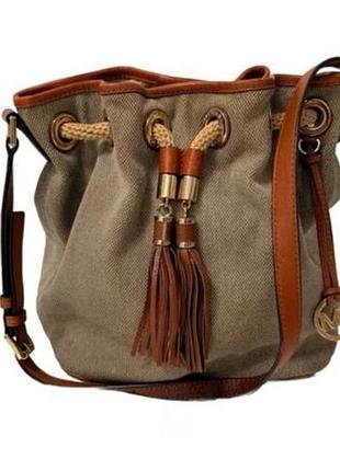 Сумка жіноча michael kors marina large canvas tote бежева