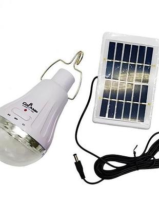 Портативная светодиодная лампа с солнечной панелью solar light cl-028 7l лампочка с крючком