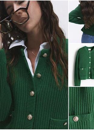 Зелений кардиган h&m