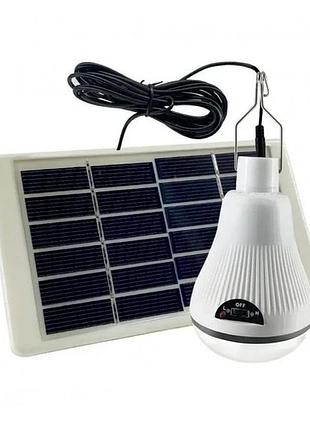 Аккумуляторная лампа для кемпинга solar charging light gr-6028 с солнечной панелью белый