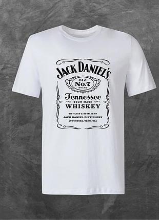 Футболка унисекс с принтом jack daniel's джек базовая белая m