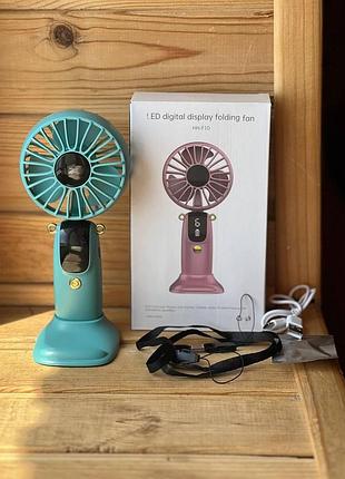 Портативный мини вентилятор mini fan and892 с подставкой для телефона и дисплеем