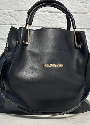 Сумка жіноча michael kors чорна, середня, зі штучної шкіри