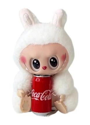 Плюшева іграшка-брелок labubu з банкою coca-cola