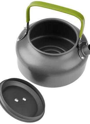 Алюминиевый кемпинговый набор посуды 3в1, cooking set ds-308 / туристическая посуда (чайник, кастрюля, сковоро