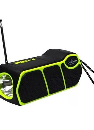 Фонарь переносной многофункциональный cclamp cl-823 с солнечной панелью fm+bluetooth+powerbank 1500 mah
