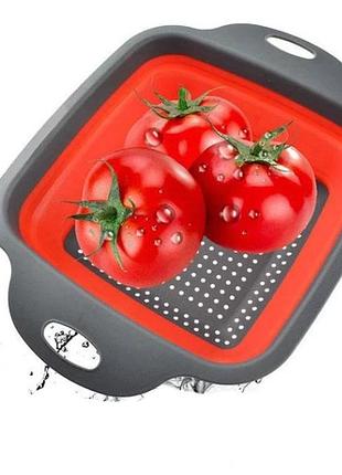 Дуршлаг складной силиконовый для овощей и фруктов kitchen craft 093