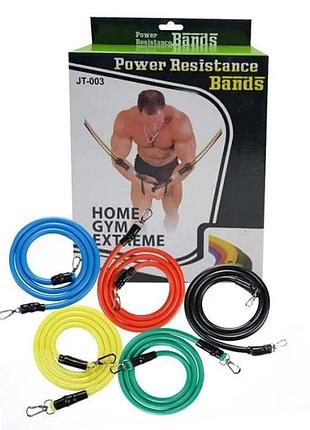 Набір power resistance bands jt-003 резинок-еспандерів для фітнесу