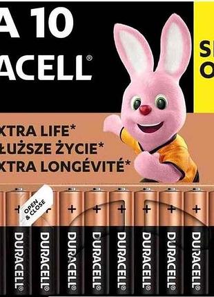 Батарейка лужна lr03/aaa basic 1.5v 10 шт. 52557 тм duracell