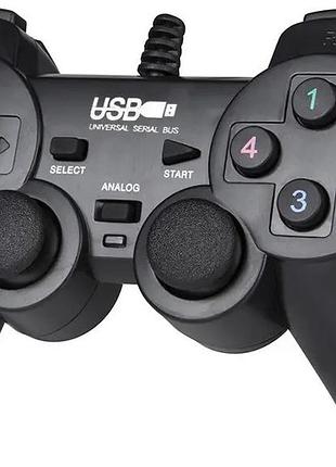 Дротовий геймпад для пк ps-208 usb чорний