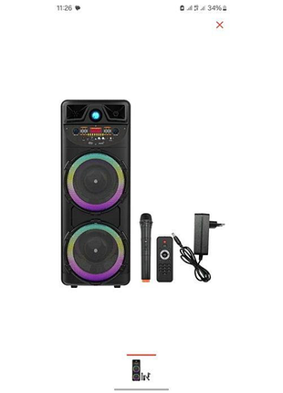 Портативная акустическая колонка zqs10205 с беспроводным микрофоном, пультом, usb, sd, fm, aux, bluetooth
