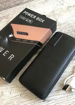 Power bank 50000 mah коричневый c экраном 3 usb + фонарик,павер банк