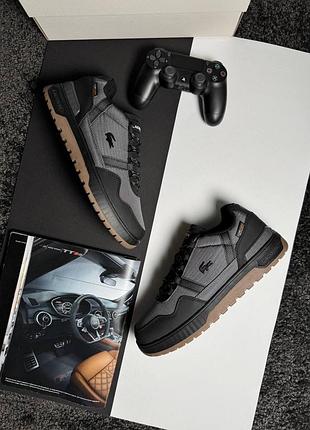 Чоловічі кросівки lacoste t-clip winter gtx grey black