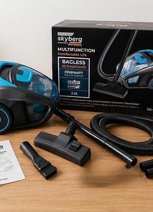 Пылесос skyberg sk-0030 безмешковый контейнерный 3700 вт 2.5 л циклонный