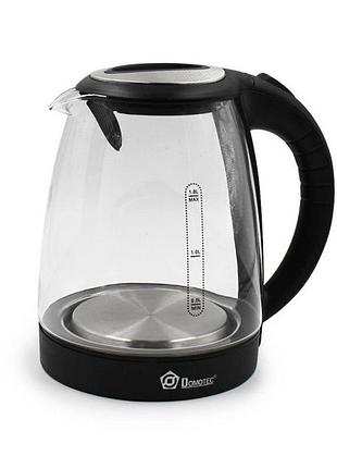 Электрочайник стеклянный domotec ms-8110 1.8 л черный