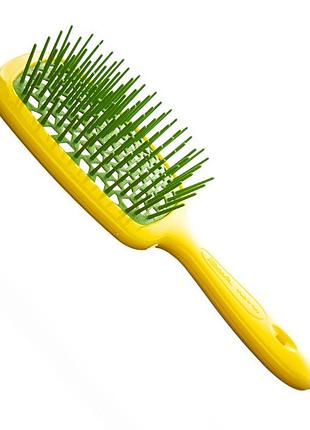 Різниця для волосся super hair brush жовта із зеленим